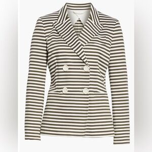Max Mara Stallo Double-breasted Striped Stretch-jersey Blazer Sz 10